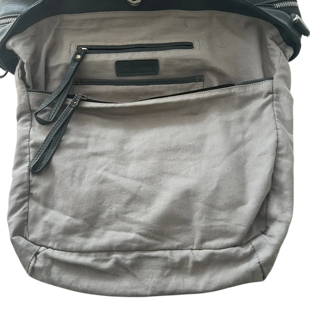 THE DAY & MOOD HANNAH BAG leather Anthropologie dual Handle removable strap Grey
